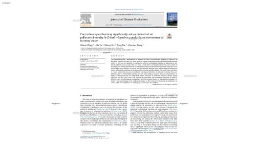 Can technological learning significantly reduce industrial air pollutants intensity in China?dBased on a multi-factor environmental learning curve